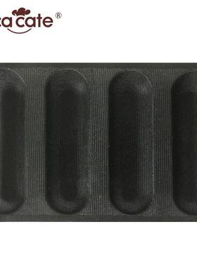 4槽30X4C面包烘焙模具硅胶51524M不粘模气透椭圆形0热狗面包模具