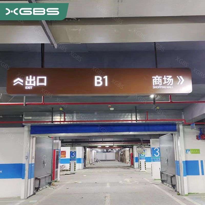 地下车库出入口龙门吊牌灯箱停车场电梯悬挂指示牌楼栋方向导向牌
