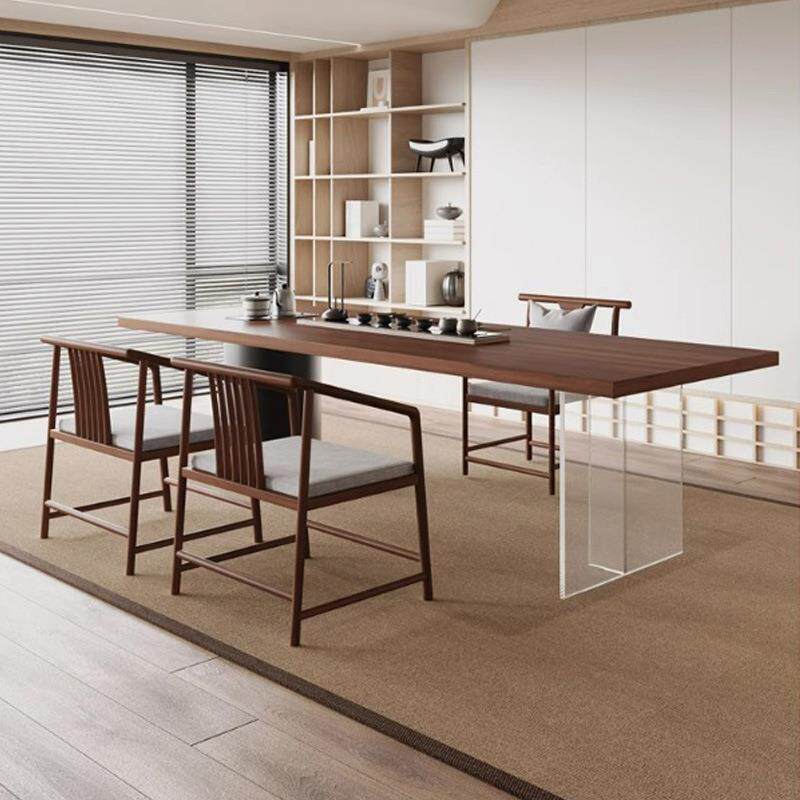 亚克力实茶桌茶台泡茶桌ISD椅合新中约式茶桌现组木代简家用实木