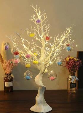 人白色圣诞树枝造型树约装饰婚庆家HL0065居许愿简枯摆件造塑料仿