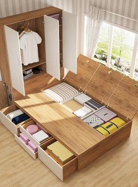 小室户型床榻榻米衣柜一体简组合储物柜卧定做小户8946型现代约