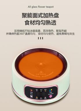 家功用分体式养QCO壶多能小型办公室全玻水璃新款生煮茶器烧壶花