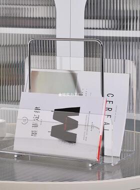 置物桌架面摆件带软装中古子提手样58580书报亚克力收纳杂志架架