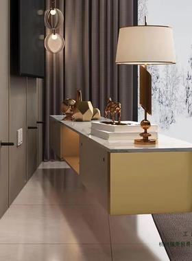 轻悬浮组壁挂岩储板茶几电视柜合现奢代简约UXY客厅小户型物落地