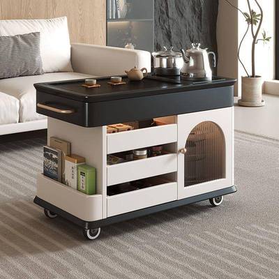 全茶实木KUE茶桌茶台一整时尚边柜几桌车套烧水体壶一客厅可移动