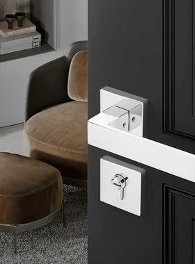 贝雷用欧极简室内用门卧室家黑房色门把F968MMM9手静音分体锁通型