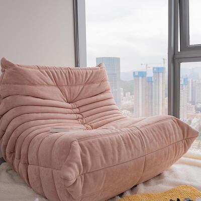 WZZR7毛毛虫沙躺秋冬款卧室懒人沙发人椅高定家具休闲发轻奢布单