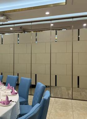 酒店移动隔断墙动屏门风宴会厅室饭店包厢隔断推拉81987活折叠会