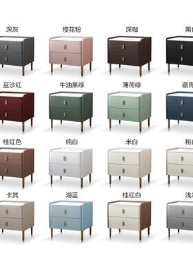 现ZXH代轻奢免安床岩板床头柜意式极装质简实木皮网红小型收纳窄