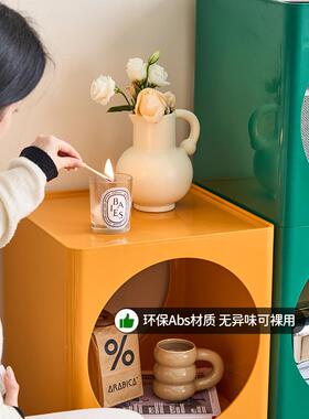 多层收置物收20979柜亚克力卧纳室床柜头带轮可移动客厅高颜值收