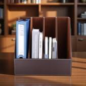 办意室桌上桌文件框多A113层文件架文件夹公收纳架文件座创皮革书