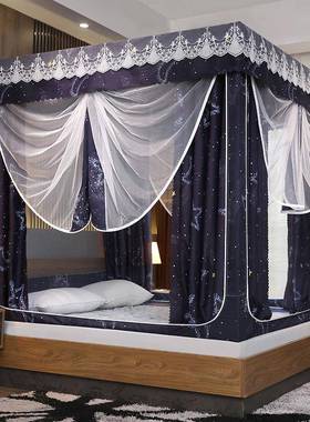 遮光蚊帐用链床帘2025年新款夏天全封20229闭拉一体式蒙古纹帐包