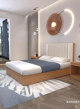 宾馆专床靠背软包宿舍用店公寓客房板65665酒店家具标酒间全式套