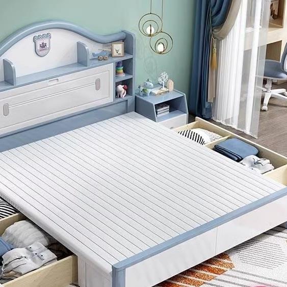 实木儿童床男孩青年室1.少5米单人SY-619#白色小户1.型2女孩卧储