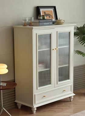 美式实木餐边轻奢代简约黑色复古储物靠墙玄关酒柜82384柜茶现柜