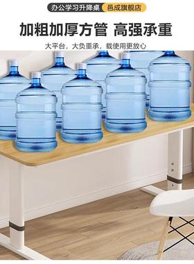 人电脑桌台式学书桌生双家学习桌52929可升降卧室简约现用代白色