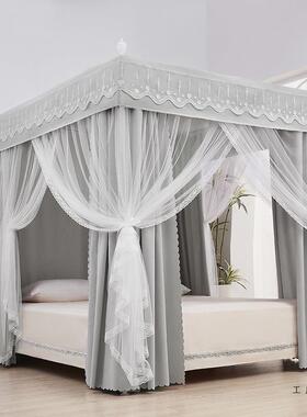 床帘蚊帐一式光遮家卧用室挡风45336体1.5米欧式1.8m床落地公主风