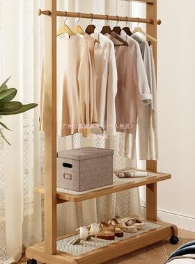 置挂衣架木落实地卧室衣架客48113厅简约现代新中式民帽宿衣架物