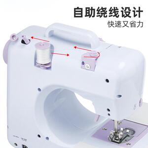捷缝纫安机家用小型全自动厚47450多功能电动吃台式迷你针线机玺