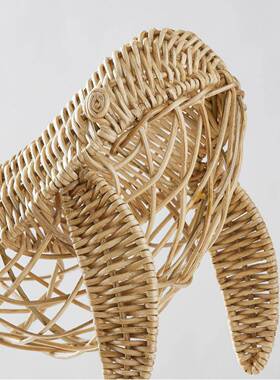 童手编工藤编鲸鱼儿房装饰道具影居楼拍摄道具78793家装饰织挂饰