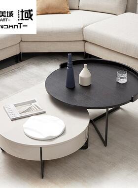 W6品轻法式茶组几电视柜组合简小约客厅户型大小圆形茶几90927合