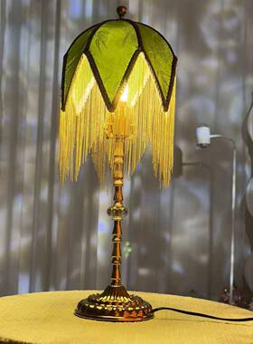 法浪式复n古vietag流苏OCZ装饰台灯中古漫卧室床头书房客厅氛围吊