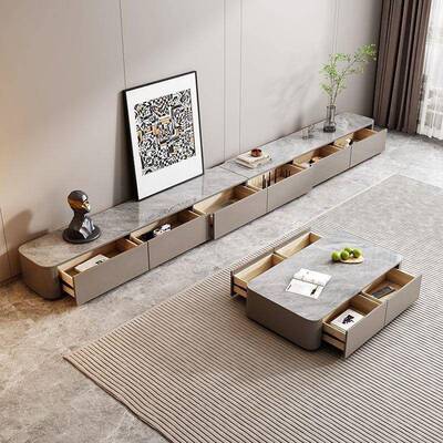 实木岩板落地电柜轻奢现代视简约客厅家用网感新红款落XJY-219地