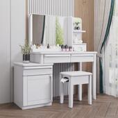 中式 实木梳妆卧室约现简代原伸缩木569女生多功能化妆桌子储物收