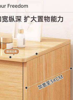 床纳头柜带锁移FFT动家用卧室收柜储物可简约现代小型置物架床边