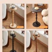 中古小茶几实木复古你边几家用沙发边柜床头物MCQ架迷置高圆桌子