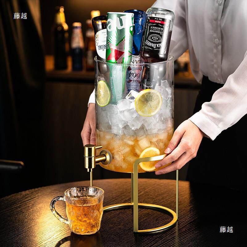 啤酒商用带龙头啤酒桶玻璃壶水果可乐网红酒炮扎用调酒酒thlznyu+