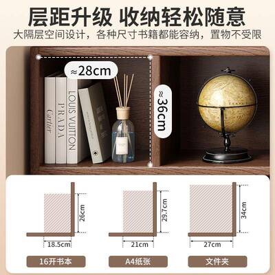 明峥家厂具床边置物架墙床头46372实木格子柜靠缝书柜卧室夹落地