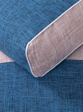 春新竹节麻布纯色双宫全荞麦壳枕廷头35*55cm枕芯83343拼家用款一