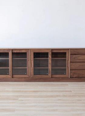 黑胡桃木书物落柜实地34728木电视柜客厅玻璃储柜柜樱桃木沙发靠