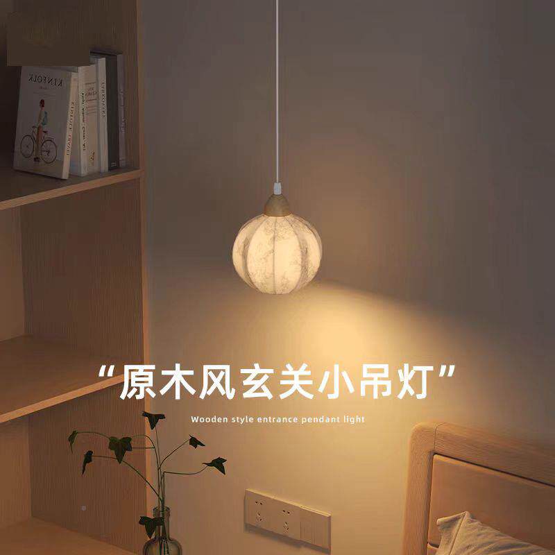 观璞原木东花艺术入灯36461法式中古繁风户玄关吊线灯方卧室床头