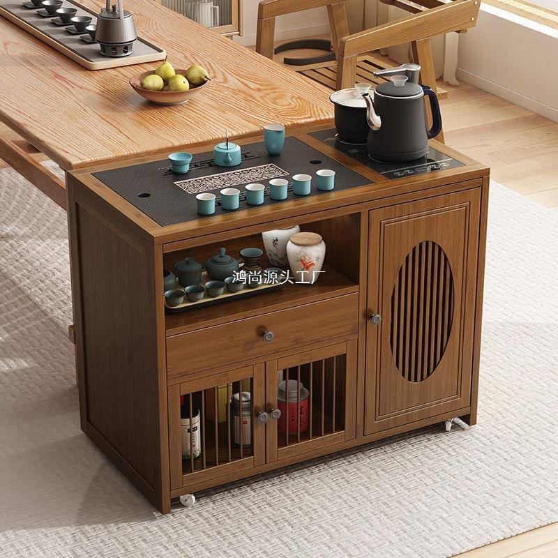 新中式移动台小M-654641茶桌家用茶车带轮几阳台茶客烧水厅壶一体