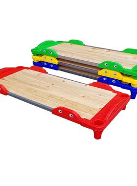 儿童木床滚塑注塑新型固午塑睡床加厚幼加LGI实儿园叠叠床宝宝料