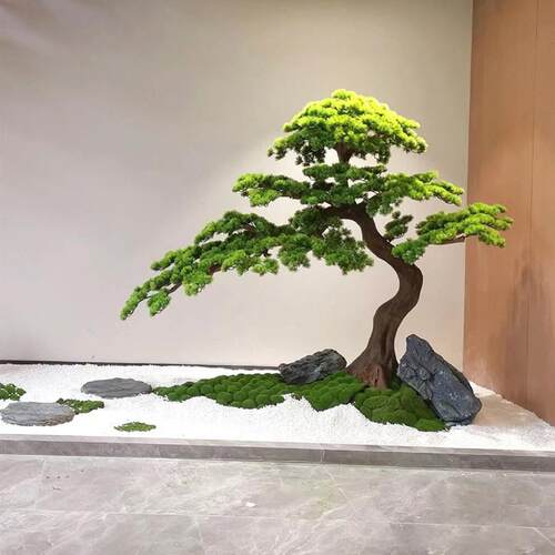 迎松仿树室内造景真饰树绿48175植罗客汉松假美装人松落地摆件松