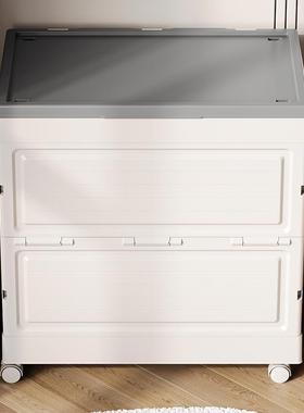 严选可移动纳箱大容量塑料收可折整理箱双门被开子衣83333服叠储