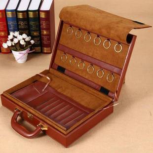 SRJ厂家档交房盒p包u质交房箱保单收纳盒手提皮质装盒交房钥皮匙