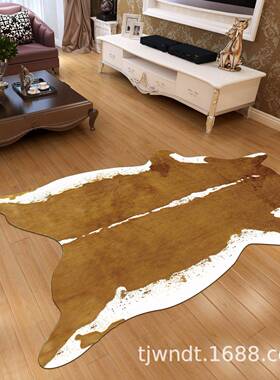 厂家供个性时尚仿直真动物皮印仿毛皮花地毯客NMW卧室床边地垫门