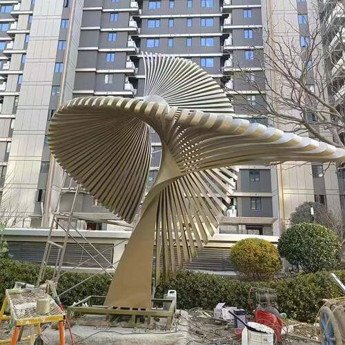 大型不锈钢雕GPH塑室外售件楼部地美陈摆现代简异型落不锈钢雕约