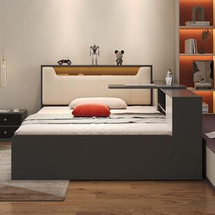 带高端榻榻米床LJY主双人床功高端箱体床卧床边柜小户型多能软包