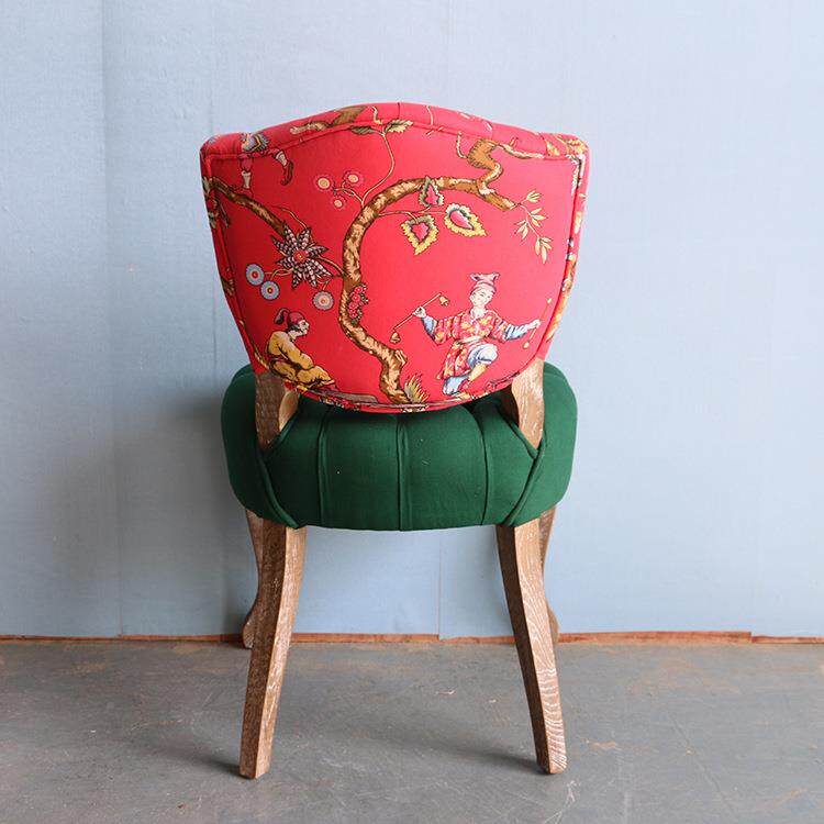 美式乡村法欧式复LJ017古布艺心形拉椅式餐椅书桌椅休扣闲椅