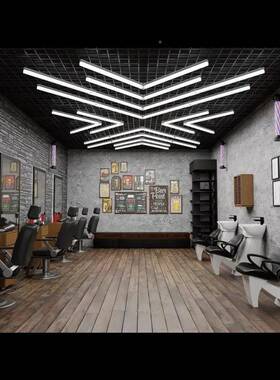 库灯L位ED蜂窝六角工灯防水商用店铺健身洗房拼REQ接氛围车灯车可