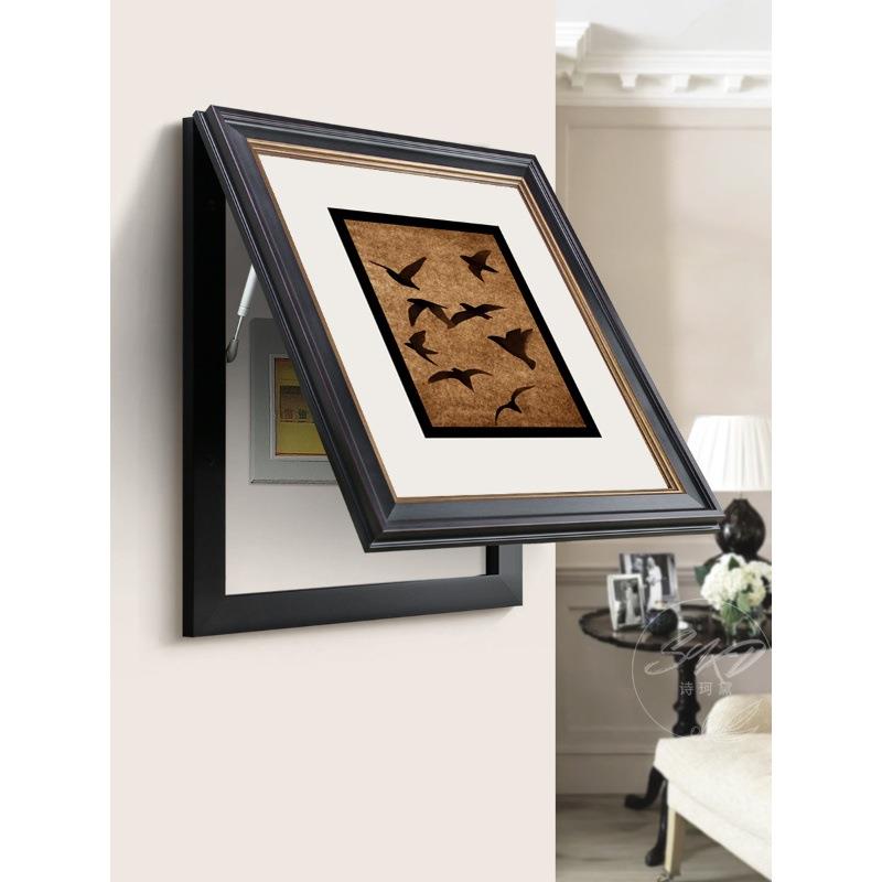 法式古电表箱NTK装饰画复古客风电源盒挂画竖中版厅配电箱平安果