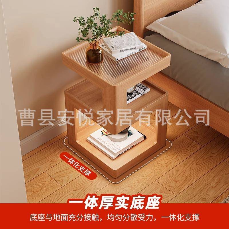 520客全实木床头柜置物极架卧室新款原木窄床边发储BC21物柜厅沙