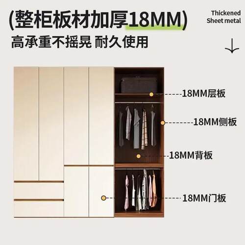 EN加F级衣板柜家用平开门简约厚现代经济型柜子1878154m实木欧松