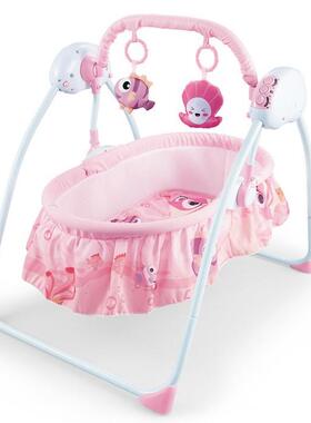 CSX婴智能遥控摇床摇摇椅安抚带摇篮娃功能三档多自动摆儿幅带蚊