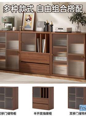 中古柜厨25338房收储纳客厅一体靠墙酒柜家用实餐边木柜矮柜物柜